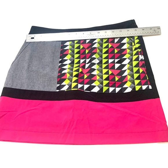 ANNIKA CUTTER & BUCK Tennis and Golf Skort, pink, black, multi geometric shapes - Picture 3 of 5